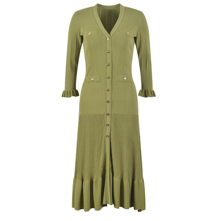 French green knitted dress