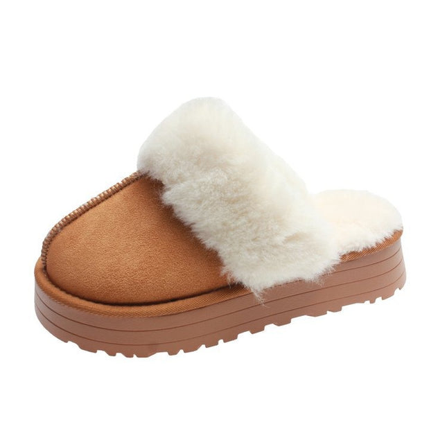 Winter Plush Cotton Slippers For Women