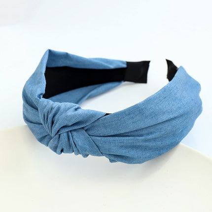 Denim Fabric Middle Knot Hair Clip