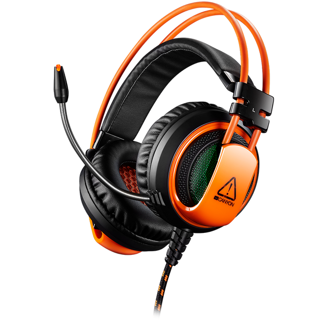 CANYON headset Corax GH-5A USB LED Black Orange
