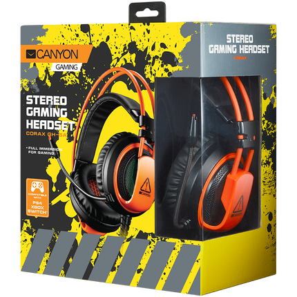 CANYON headset Corax GH-5A USB LED Black Orange