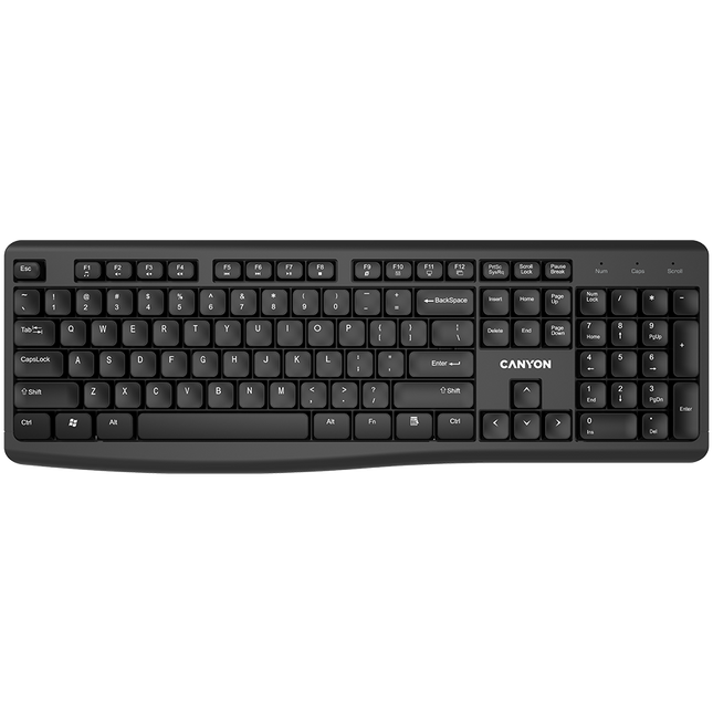 CANYON keyboard HKB-W50 EN Multimedia Wireless Black