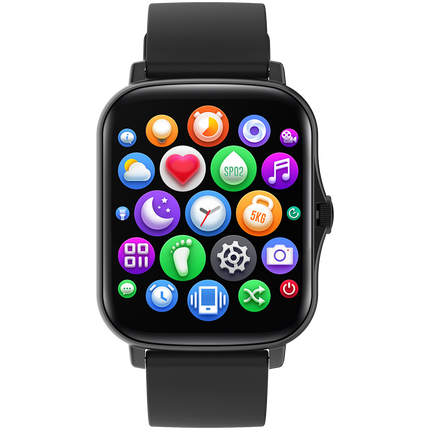 CANYON Barberry SW-79, Smart watch, 1.69inches TFT full touch screen, Zinic+plastic body, IP67 waterproof, multi-sport mode, compatibility with iOS and android, black body with black silicon belt, Host: 44.4*36*9.2mm, Strap: 230x20mm, 47g