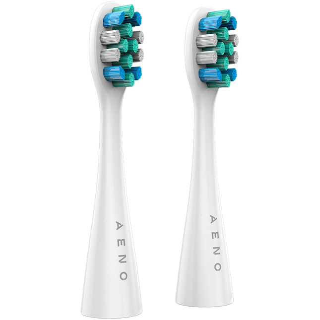 AENO Replacement toothbrush heads, White, Dupont bristles, 2pcs in set (for ADB0001S/ADB0002S)