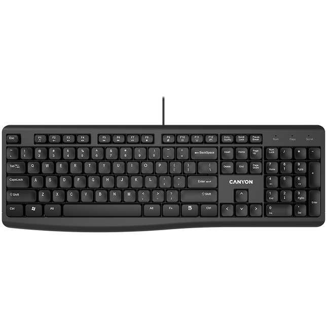CANYON keyboard KB-50 EN Slim Wired Black