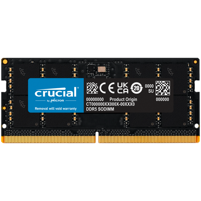 Crucial 32GB DDR5-4800 SODIMM CL40 (16Gbit)