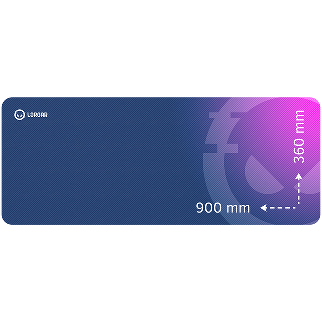 Lorgar Main 139, Gaming mouse pad, High-speed surface, Purple anti-slip rubber base, size: 900mm x 360mm x 3mm, weight 0.6kg