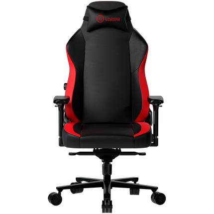 LORGAR Embrace 533, Gaming chair, PU eco-leather, 1.8 mm metal frame, multiblock mechanism, 4D armrests, 5 Star aluminium base, Class-4 gas lift, 75mm PU casters, Black + red