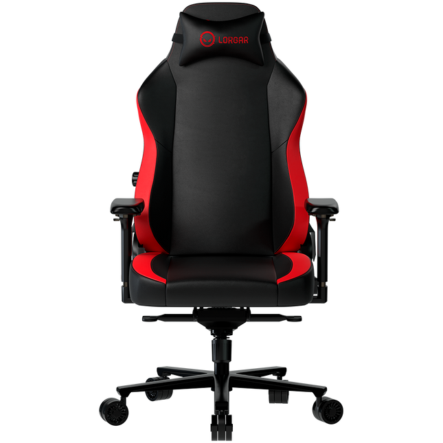 LORGAR Embrace 533, Gaming chair, PU eco-leather, 1.8 mm metal frame, multiblock mechanism, 4D armrests, 5 Star aluminium base, Class-4 gas lift, 75mm PU casters, Black + red