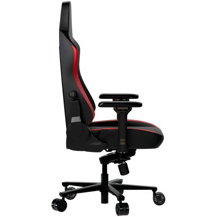 LORGAR Embrace 533, Gaming chair, PU eco-leather, 1.8 mm metal frame, multiblock mechanism, 4D armrests, 5 Star aluminium base, Class-4 gas lift, 75mm PU casters, Black + red