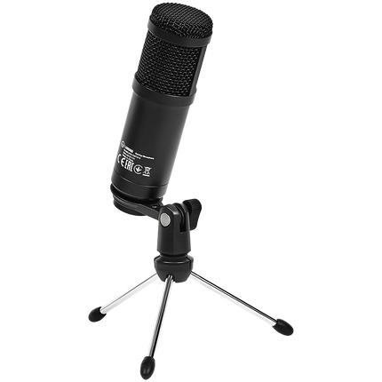 LORGAR Soner 313, Gaming Microphone, USB condenser microphone with Volume Knob & Echo Knob, Frequency Response: 80 Hz—17 kHz, including 1x Microphone, 1 x 2.5M USB Cable, 1 x Tripod Stand, dimensions: Ø47.4*158.2*48.1mm, weight: 243.0g, Black