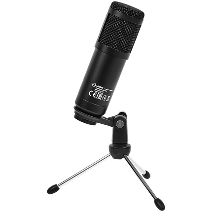 LORGAR Soner 313, Gaming Microphone, USB condenser microphone with Volume Knob & Echo Knob, Frequency Response: 80 Hz—17 kHz, including 1x Microphone, 1 x 2.5M USB Cable, 1 x Tripod Stand, dimensions: Ø47.4*158.2*48.1mm, weight: 243.0g, Black