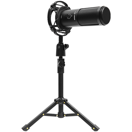 LORGAR Voicer 721, Gaming Microphone, Black, USB condenser microphone with tripod stand and pop filter, including 1 microphone, 1 metal tripod, 1 plastic shock mount, 1 windscreen cap, 2m USB Type C cable, 1 pop filter, 1 tripod mount ring, 154.6x56.1mm