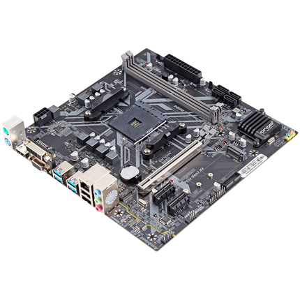 Arktek AMD B450M Chipset, Socket AM4, Dual Channel DDR4 2400/2666/3200, 2 x DDR4 Slots, Realtek 10/100 LAN, Realtek Audio, 4 x SATA Ports, 1 x PCI Express x16 slot 1 *PCI Express x1 slot