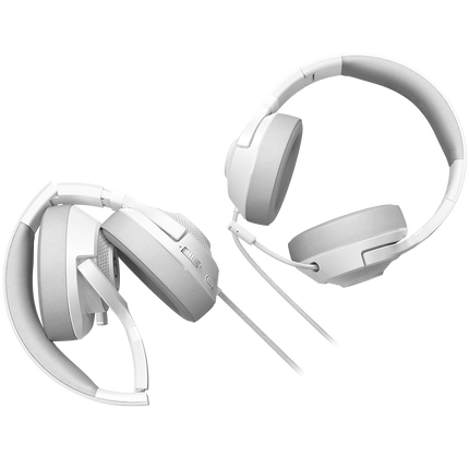 LORGAR Noah 101, Gaming headset with microphone, 3.5mm jack connection, cable length 2m, foldable design, PU leather ear pads, size: 185*195*80mm, 0.245kg, white
