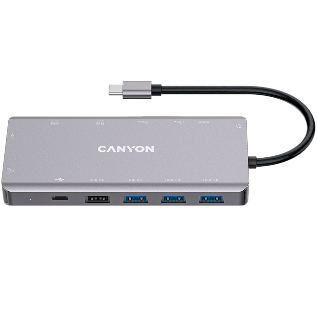 CANYON hub DS-12 13in1 4k USB-C Dark Grey