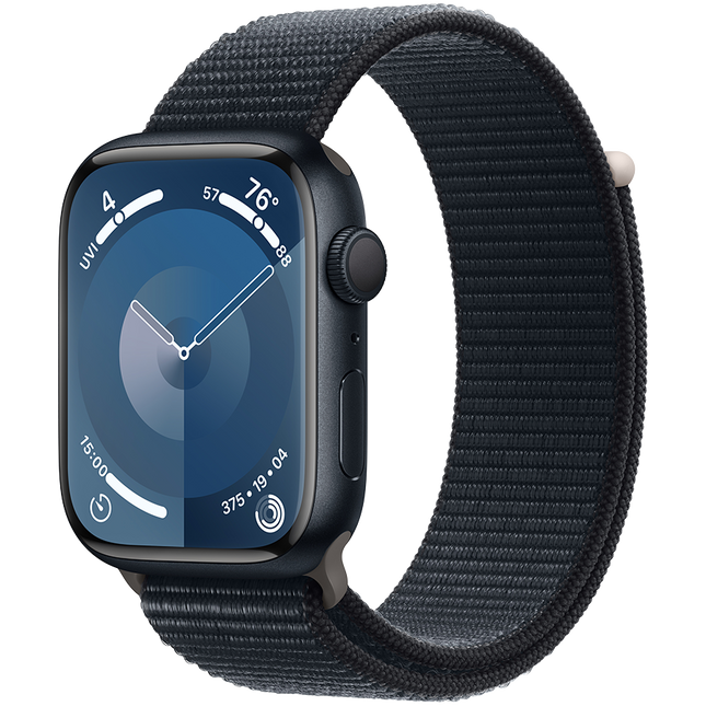 Apple Watch Series 9 GPS 45mm Midnight Aluminium Case with Midnight Sport Loop,Model A2980