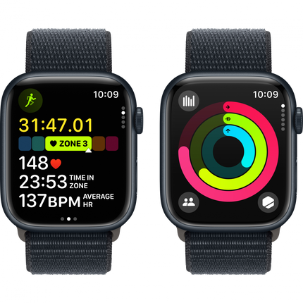 Apple Watch Series 9 GPS 45mm Midnight Aluminium Case with Midnight Sport Loop,Model A2980