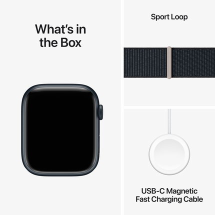 Apple Watch Series 9 GPS 45mm Midnight Aluminium Case with Midnight Sport Loop,Model A2980