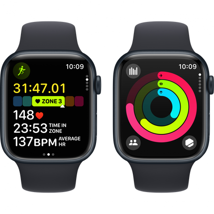 Apple Watch Series 9 GPS 45mm Midnight Aluminium Case with Midnight Sport Band - M/L,Model A2980