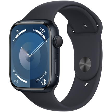 Apple Watch Series 9 GPS 45mm Midnight Aluminium Case with Midnight Sport Band - M/L,Model A2980