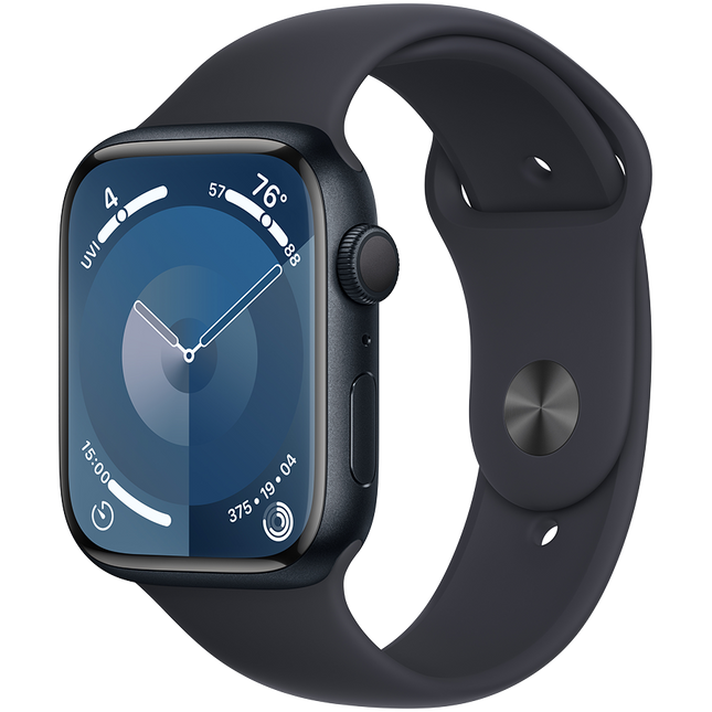 Apple Watch Series 9 GPS 45mm Midnight Aluminium Case with Midnight Sport Band - M/L,Model A2980