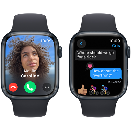 Apple Watch Series 9 GPS 45mm Midnight Aluminium Case with Midnight Sport Band - M/L,Model A2980