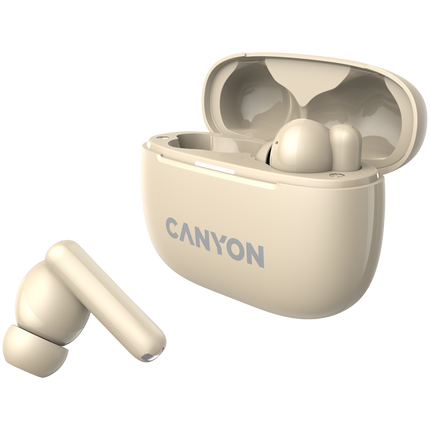 CANYON headset OnGo TWS-10 ANC+ENC Beige