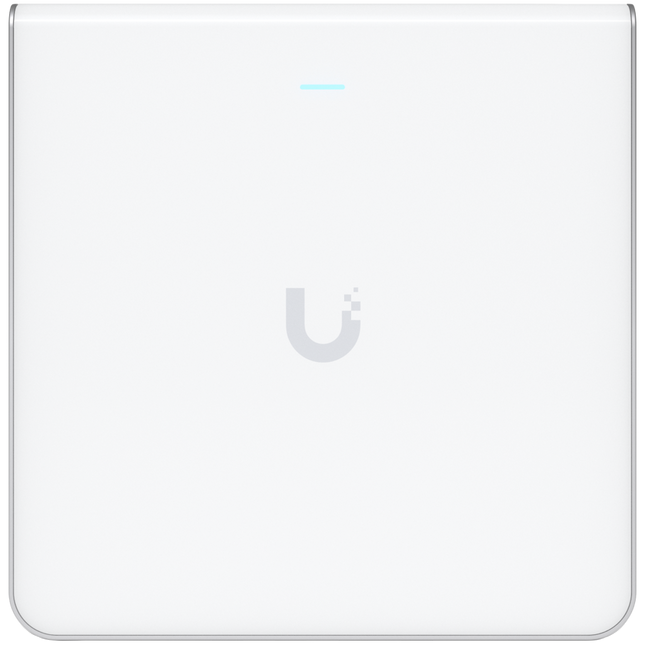 UBIQUITI U6 Enterprise In-Wall, 10 spatial streams, 115 m² (1,250 ft²) coverage, 600+ connected devices, Powered using PoE+/PoE++, (4) GbE ports with (1) PoE output, 2.5 GbE uplink.