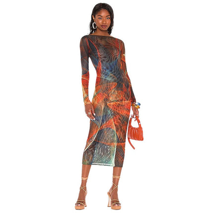 Long Sleeve Backless Dress