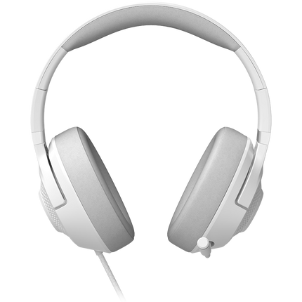LORGAR Noah 101, Gaming headset with microphone, 3.5mm jack connection, cable length 2m, foldable design, PU leather ear pads, size: 185*195*80mm, 0.245kg, white
