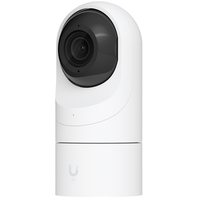 UBIQUITI G5 Flex; 2K (4MP) video resolution; Versatile table or ceiling mounting; 6 m (20 ft) IR night vision; AI event detections; Connect and power using PoE; Record audio with an integrated microphone; Weather-resistant (outdoor covered).