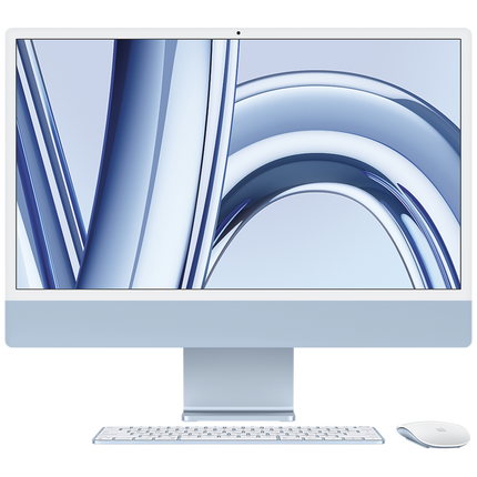 24-inch iMac with Retina 4.5K display: Apple M3 chip with 8‑core CPU and 10‑core GPU, 512GB SSD - Blue,Model A2873