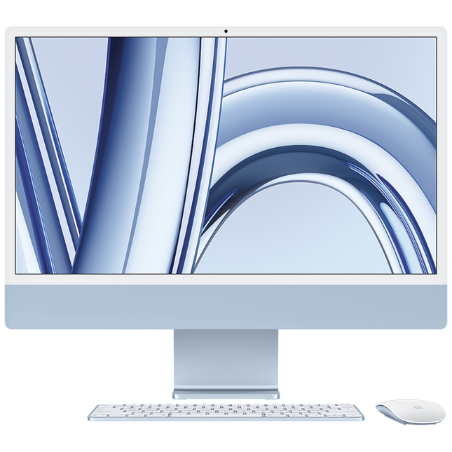24-inch iMac with Retina 4.5K display: Apple M3 chip with 8‑core CPU and 10‑core GPU, 256GB SSD - Blue,Model A2873