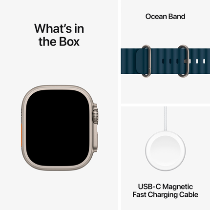 Apple Watch Ultra 2 GPS + Cellular, 49mm Titanium Case with Blue Ocean Band,Model A2986