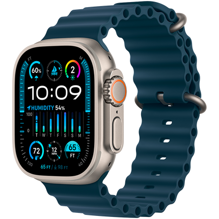 Apple Watch Ultra 2 GPS + Cellular, 49mm Titanium Case with Blue Ocean Band,Model A2986
