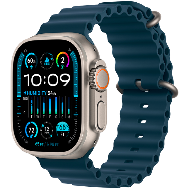 Apple Watch Ultra 2 GPS + Cellular, 49mm Titanium Case with Blue Ocean Band,Model A2986