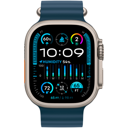 Apple Watch Ultra 2 GPS + Cellular, 49mm Titanium Case with Blue Ocean Band,Model A2986