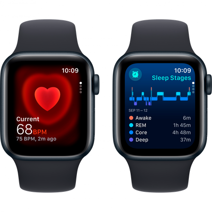 Apple Watch SE GPS + Cellular 40mm Midnight Aluminium Case with Midnight Sport Band - S/M,Model A2725