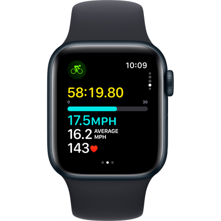 Apple Watch SE GPS + Cellular 40mm Midnight Aluminium Case with Midnight Sport Band - S/M,Model A2725