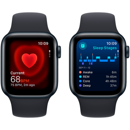 Apple Watch SE GPS + Cellular 40mm Midnight Aluminium Case with Midnight Sport Band - S/M,Model A2725