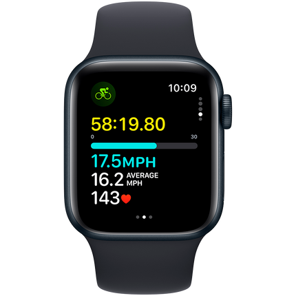 Apple Watch SE GPS + Cellular 40mm Midnight Aluminium Case with Midnight Sport Band - S/M,Model A2725