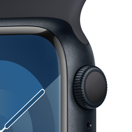 Apple Watch Series 9 GPS + Cellular 41mm Midnight Aluminium Case with Midnight Sport Band - M/L,Model A2982