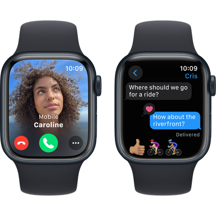 Apple Watch Series 9 GPS + Cellular 41mm Midnight Aluminium Case with Midnight Sport Band - M/L,Model A2982
