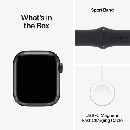 Apple Watch Series 9 GPS + Cellular 41mm Midnight Aluminium Case with Midnight Sport Band - M/L,Model A2982