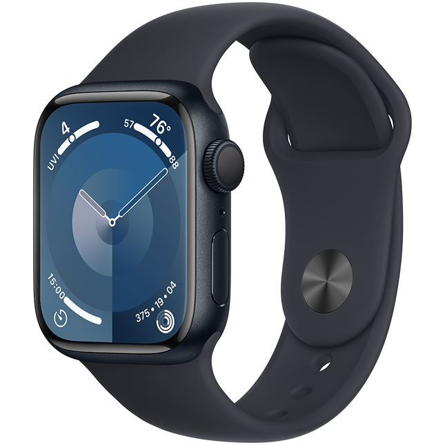 Apple Watch Series 9 GPS + Cellular 41mm Midnight Aluminium Case with Midnight Sport Band - M/L,Model A2982