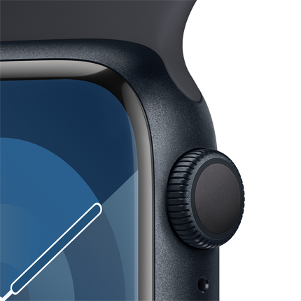 Apple Watch Series 9 GPS + Cellular 41mm Midnight Aluminium Case with Midnight Sport Band - M/L,Model A2982