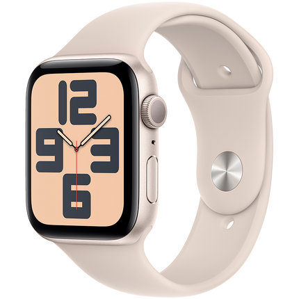 Apple Watch SE GPS + Cellular 44mm Starlight Aluminium Case with Starlight Sport Band - S/M,Model A2724