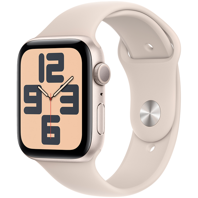 Apple Watch SE GPS + Cellular 44mm Starlight Aluminium Case with Starlight Sport Band - S/M,Model A2724