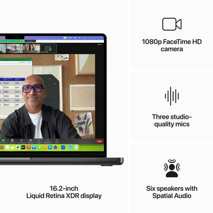 16-inch MacBook Pro: Apple M3 Pro chip with 12‑core CPU and 18‑core GPU, 18GB, 512GB SSD - Space Black,Model A2991